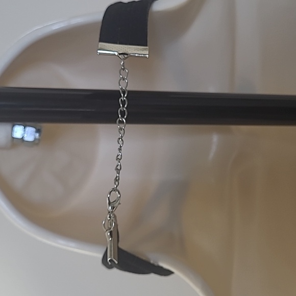 Rare 925 Astrophyllite tear drop charm and black leather necklace - Picture 7 of 8